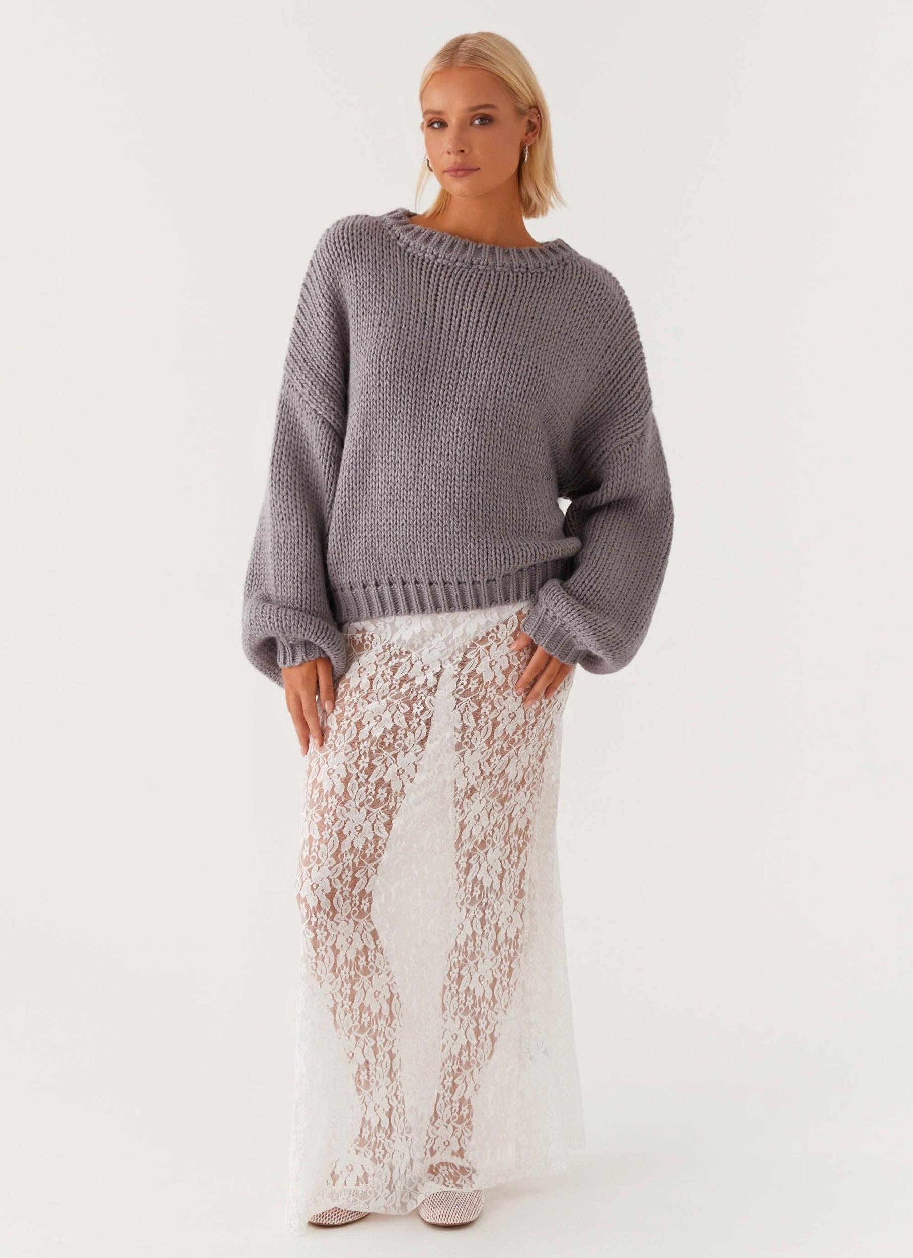 Costella Knit Sweater - Grey Product Image