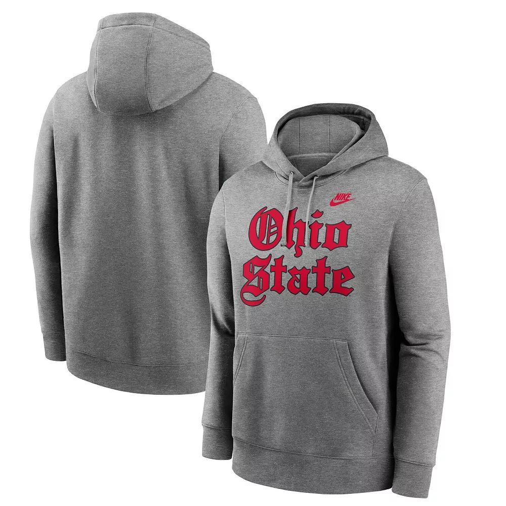 Men's Nike Gray Ohio State Buckeyes Old English Fleece Pullover Hoodie, Size: Large, Grey Product Image