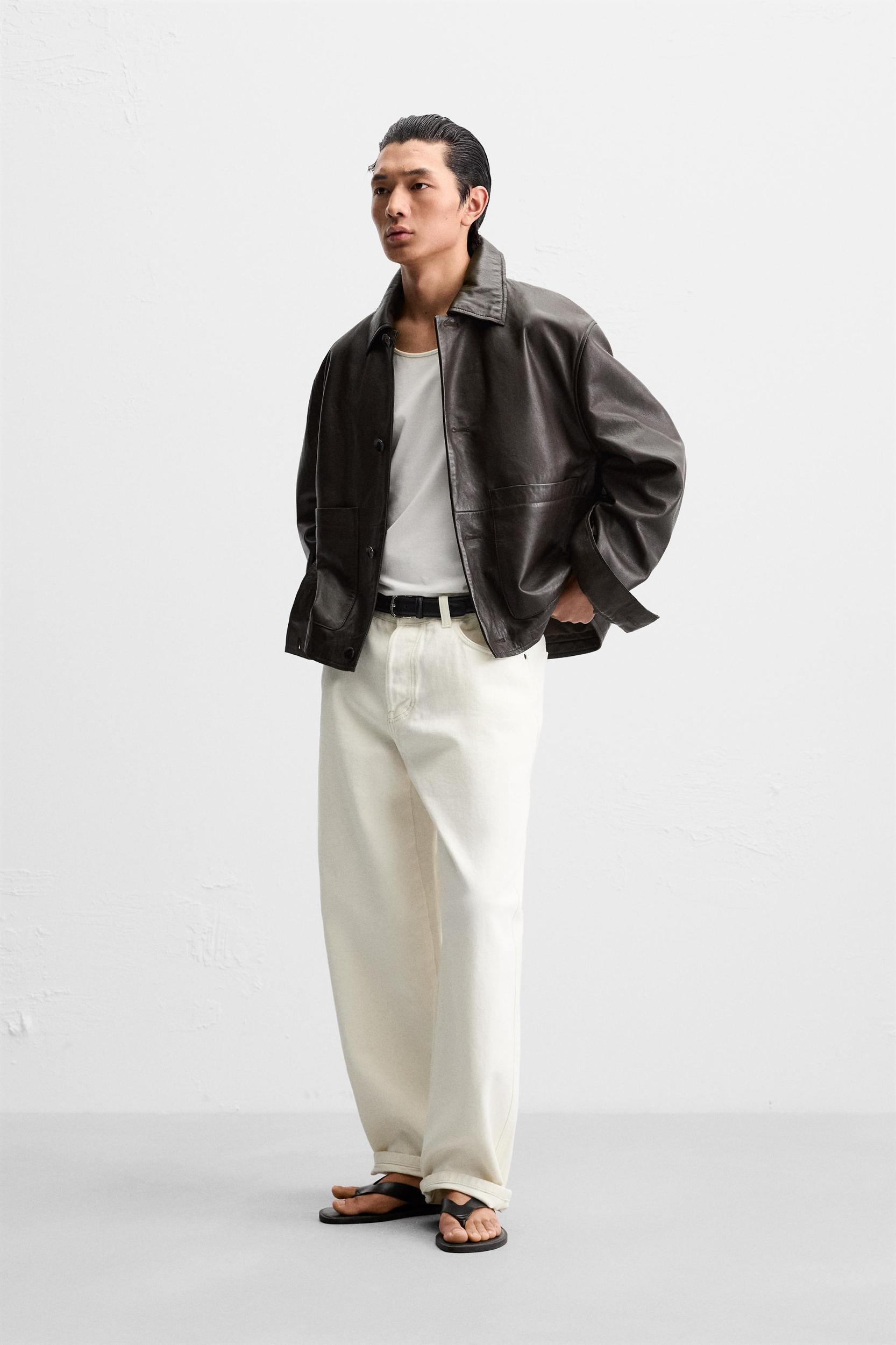 POCKET LEATHER JACKET Product Image