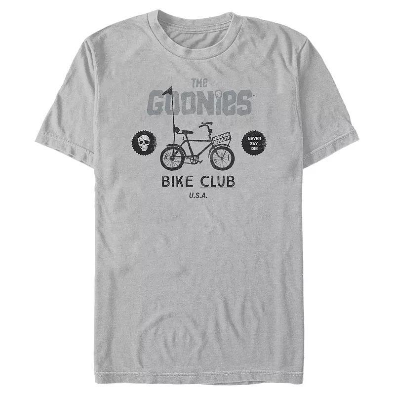 Men's The Goonies Bike Club Never Say Die Text Tee, Size: Large, Silver Product Image