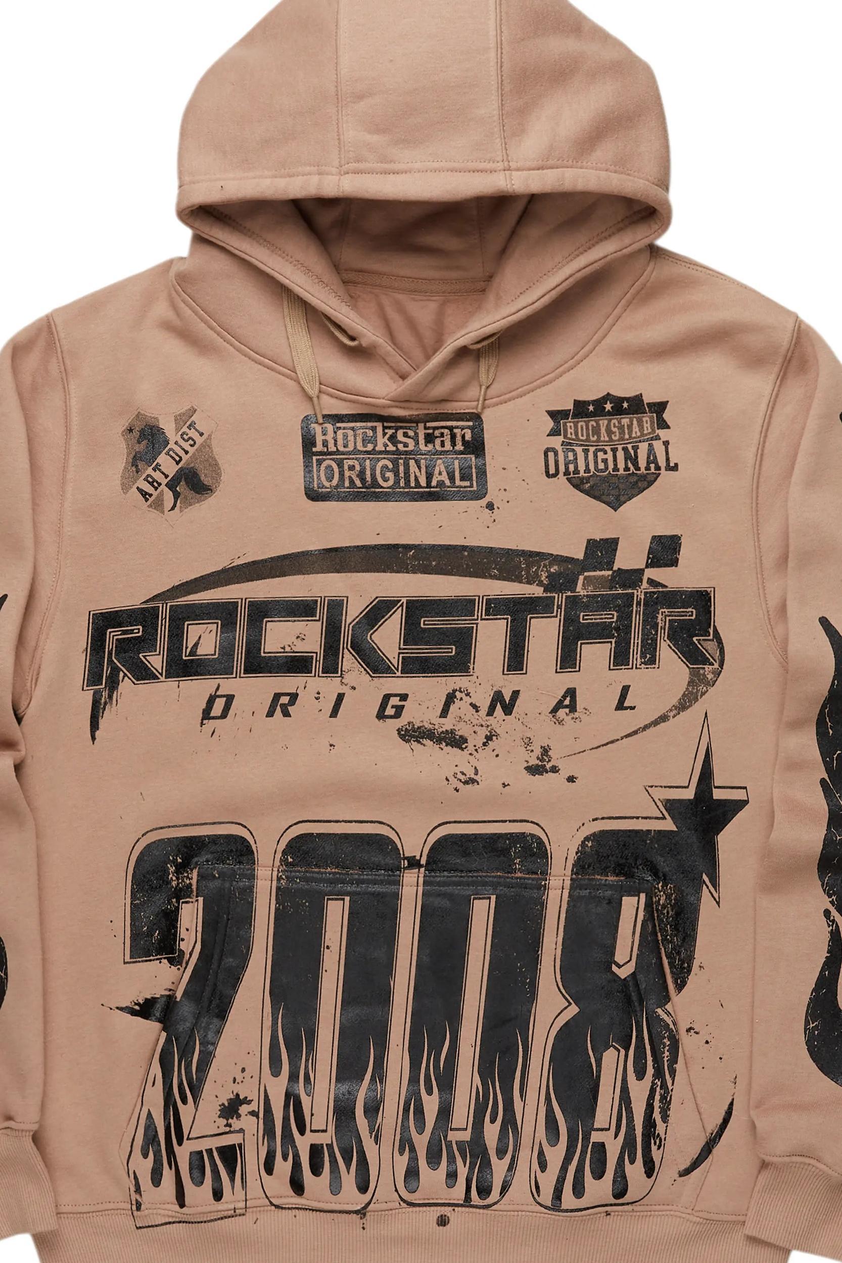 Amos Khaki Graphic Hoodie Male Product Image