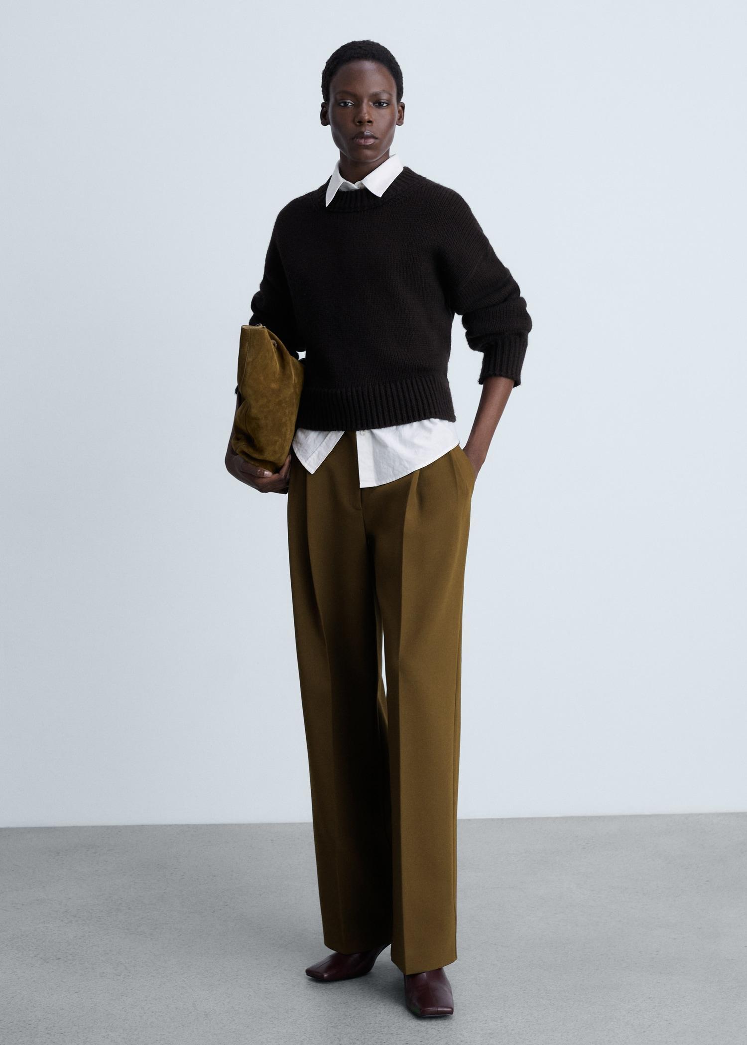 V-neck knit sweater - Women | MANGO USA Product Image