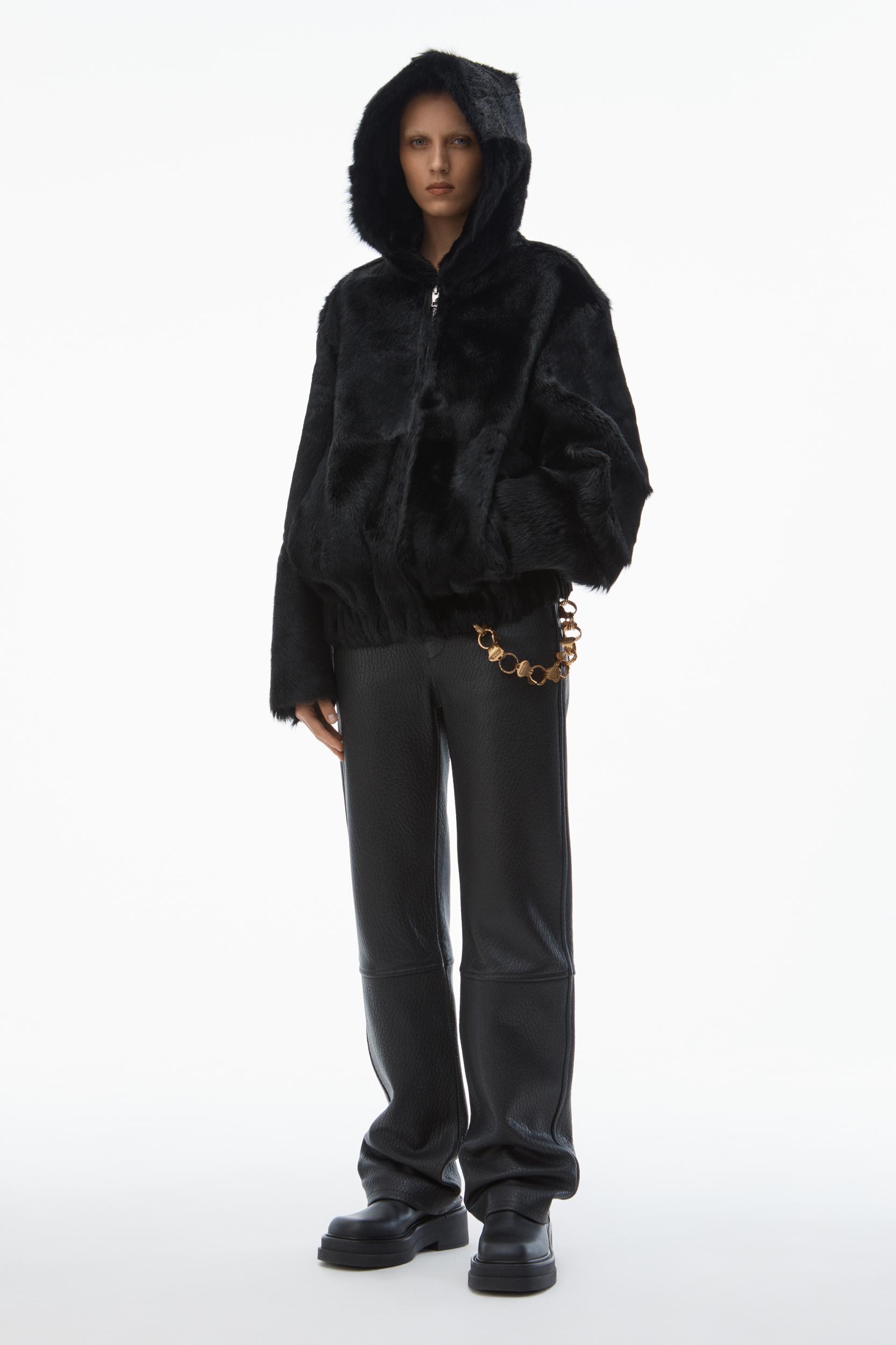 Unisex Zip-up Hoodie In Calf Hair Product Image