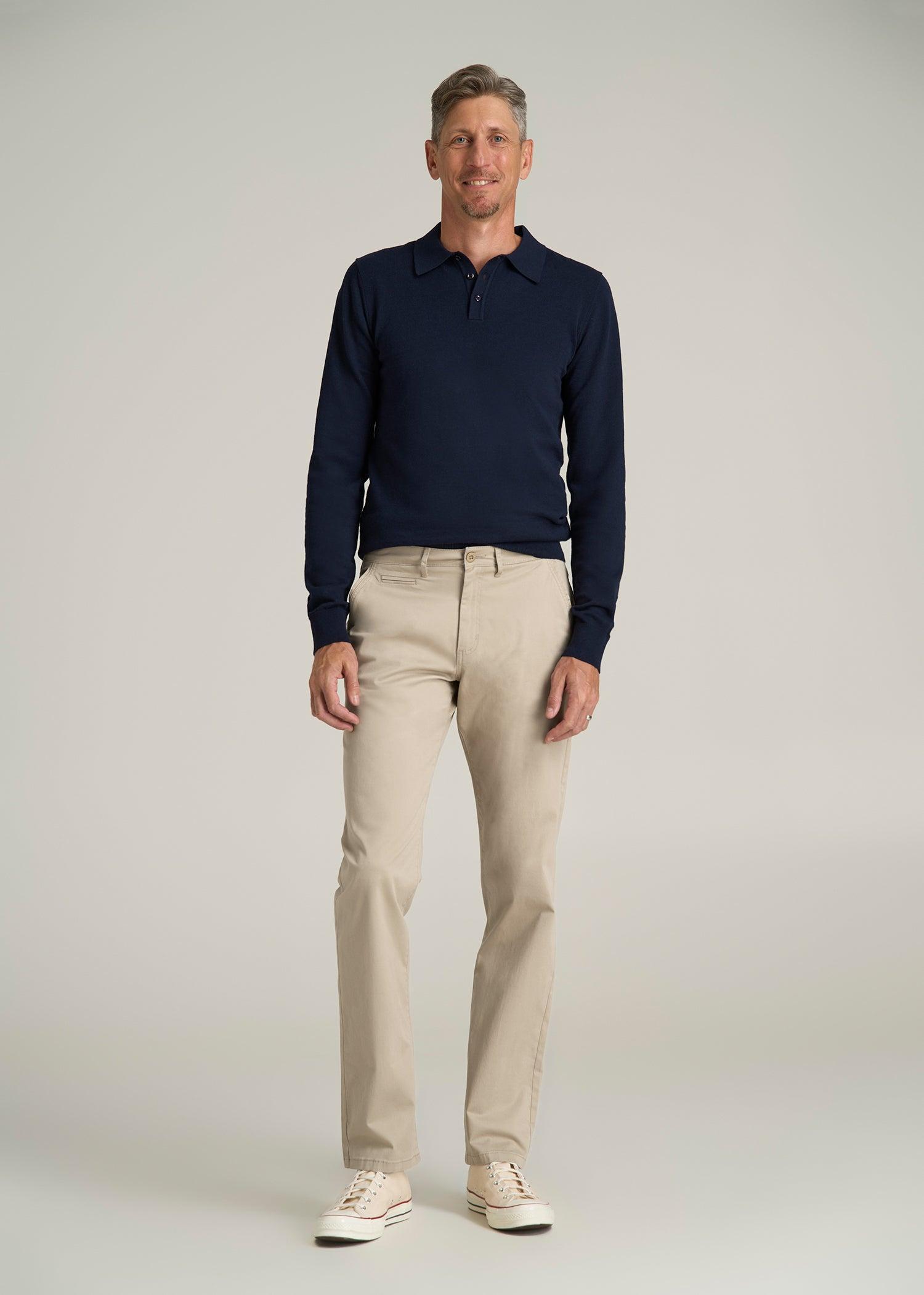 J1 STRAIGHT Leg Chinos for Tall Men in Desert Khaki Product Image