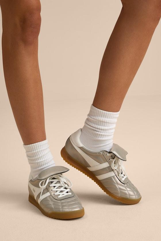Stadium '86 Champagne and Off White Quilted Sneakers Product Image
