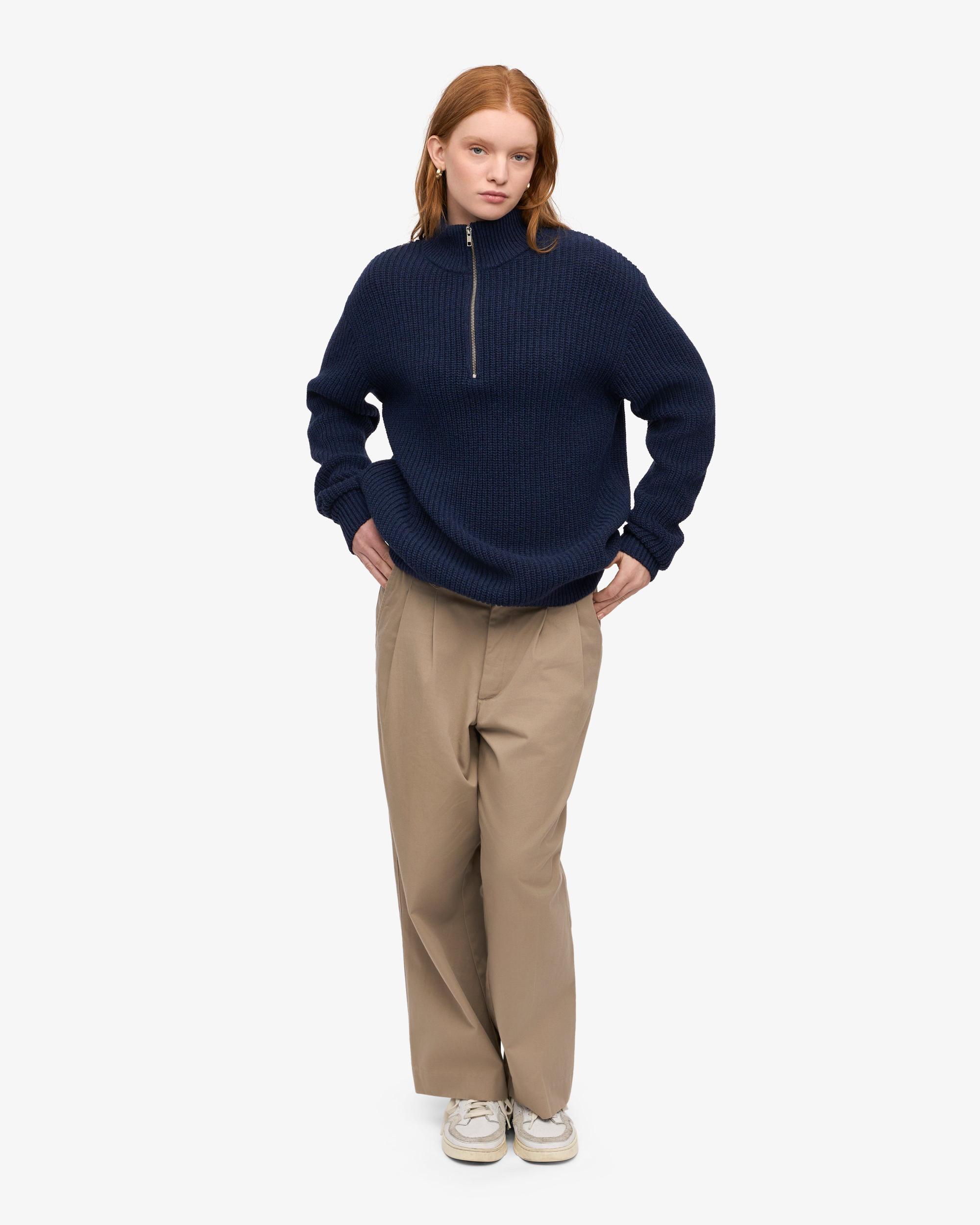 Merino Quarter Zip - Coffee Brown Product Image