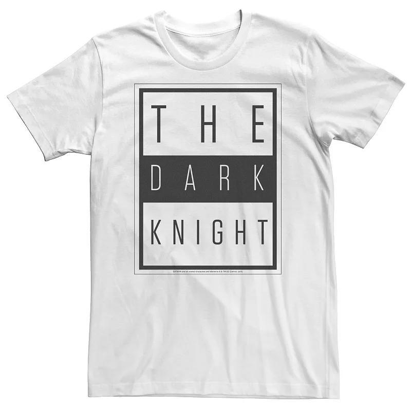Big & Tall DC Comics Batman The Dark Knight Block Poster Tee, Men's, Size: 3XL, White Product Image