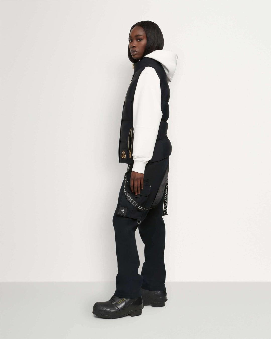 Moose knuckles Womens Gold Cambria Black Vest Product Image