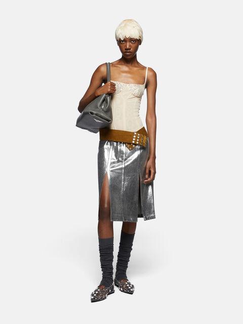Silver midi skirt Product Image