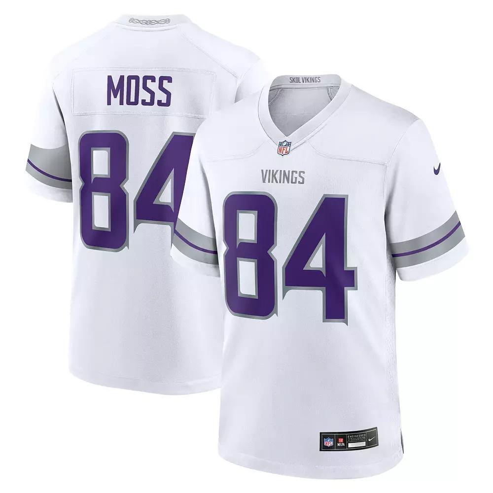 Men's Nike Randy Moss White Minnesota Vikings Alternate Retired Player Game Jersey, Size: Large Product Image