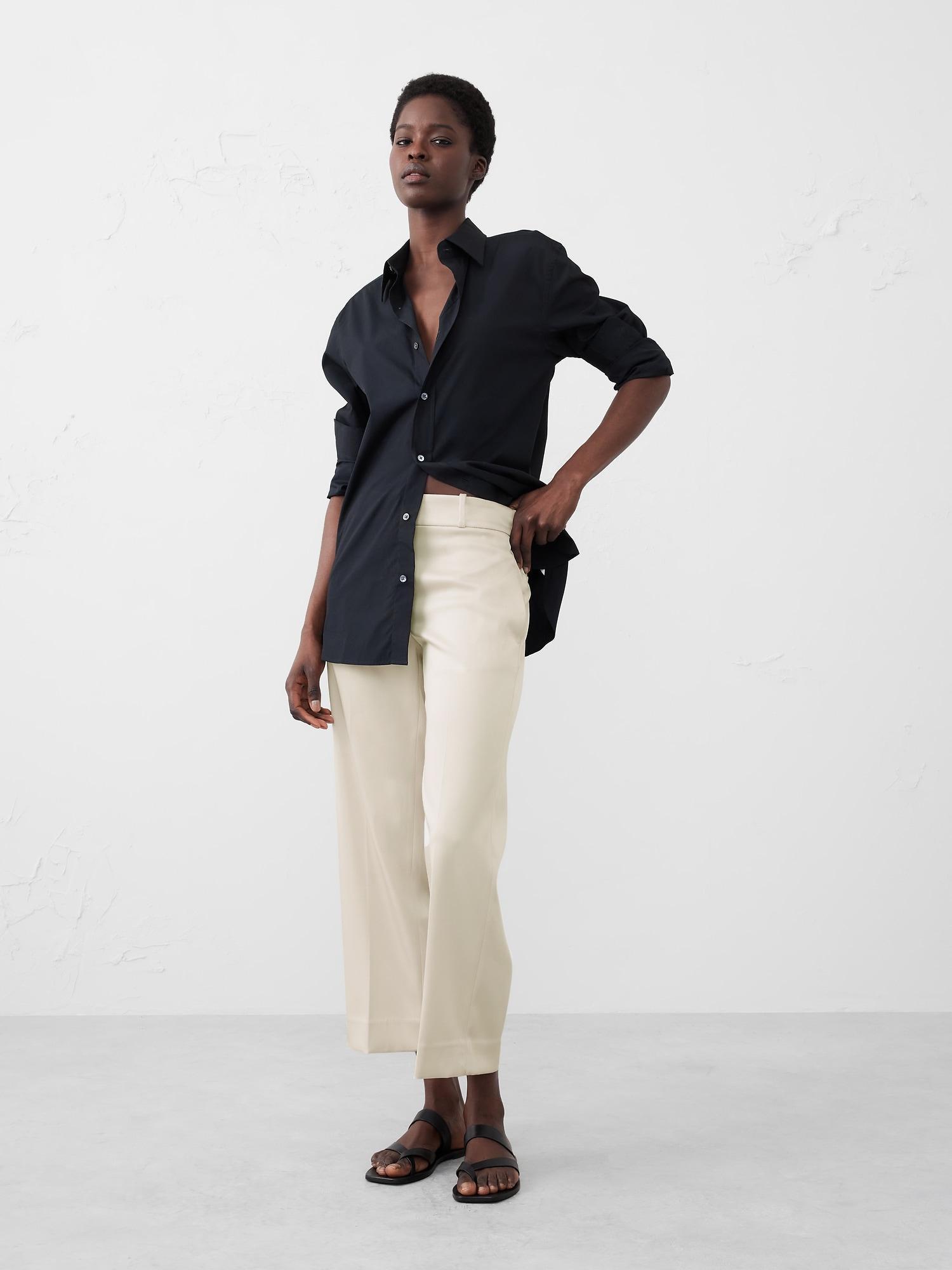 Satin High-Rise Straight Trouser Product Image