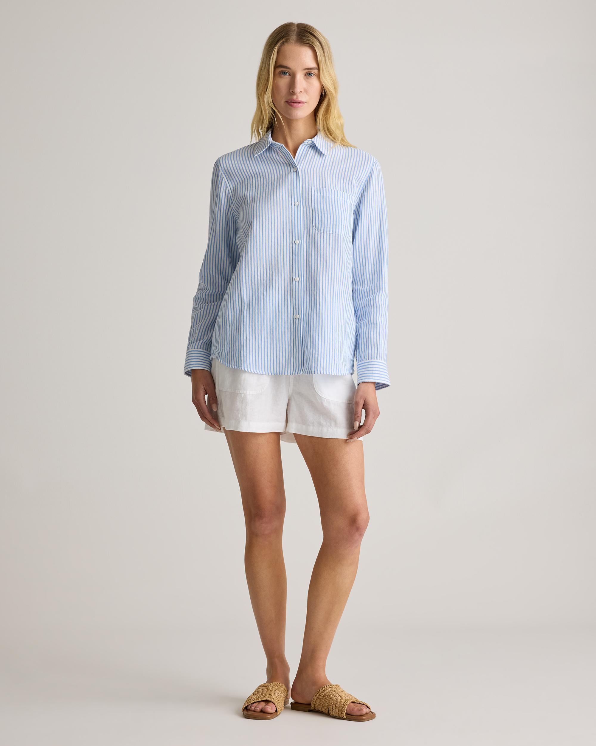 Quince | Women's Gauze Long Sleeve Shirt Organic Cotton Product Image
