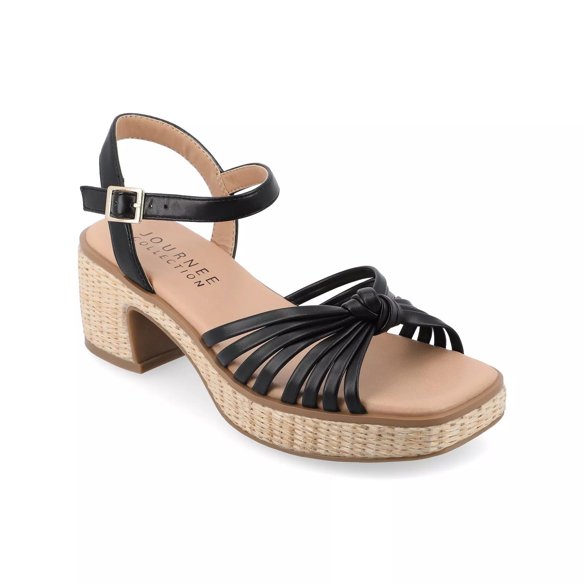 Journee Hally Women's Tru Comfort Foam™ Sandals, Size: 11, Black Product Image