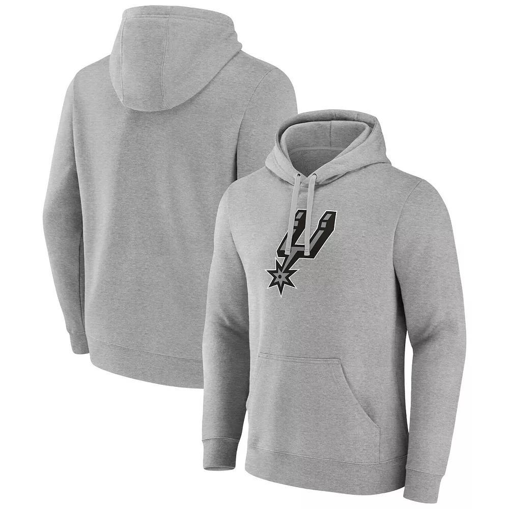 Mens Fanatics Branded Heather Gray Toronto Raptors Primary Logo Pullover Hoodie Product Image