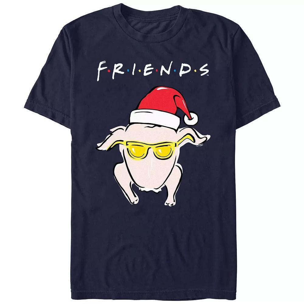 Men's Friends Christmas Turkey Graphic Tee, Size: Small, Blue Product Image