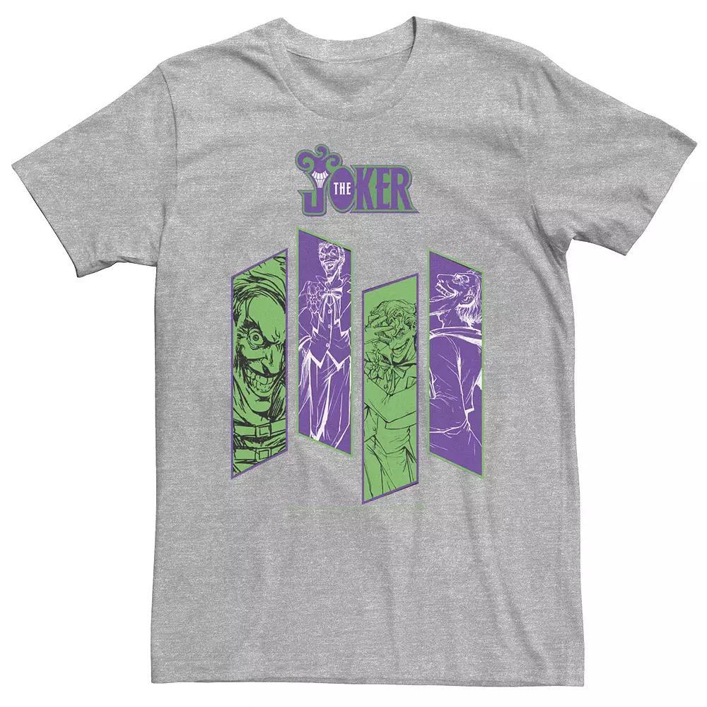 Big & Tall DC Comics Batman The Joker Panels Tee, Men's, Size: XXL Tall, Athletic Grey Product Image