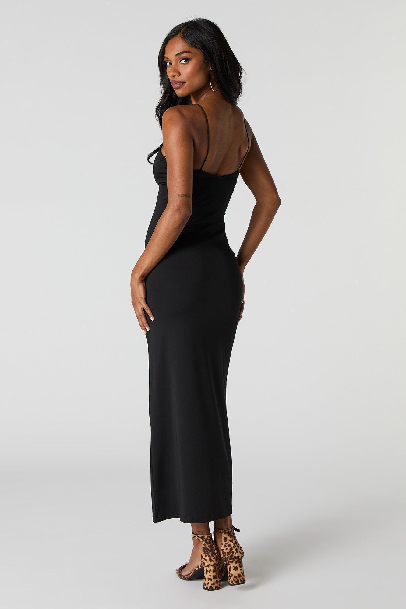 Contour V-Neck Lace Trim Midi Dress Female Product Image