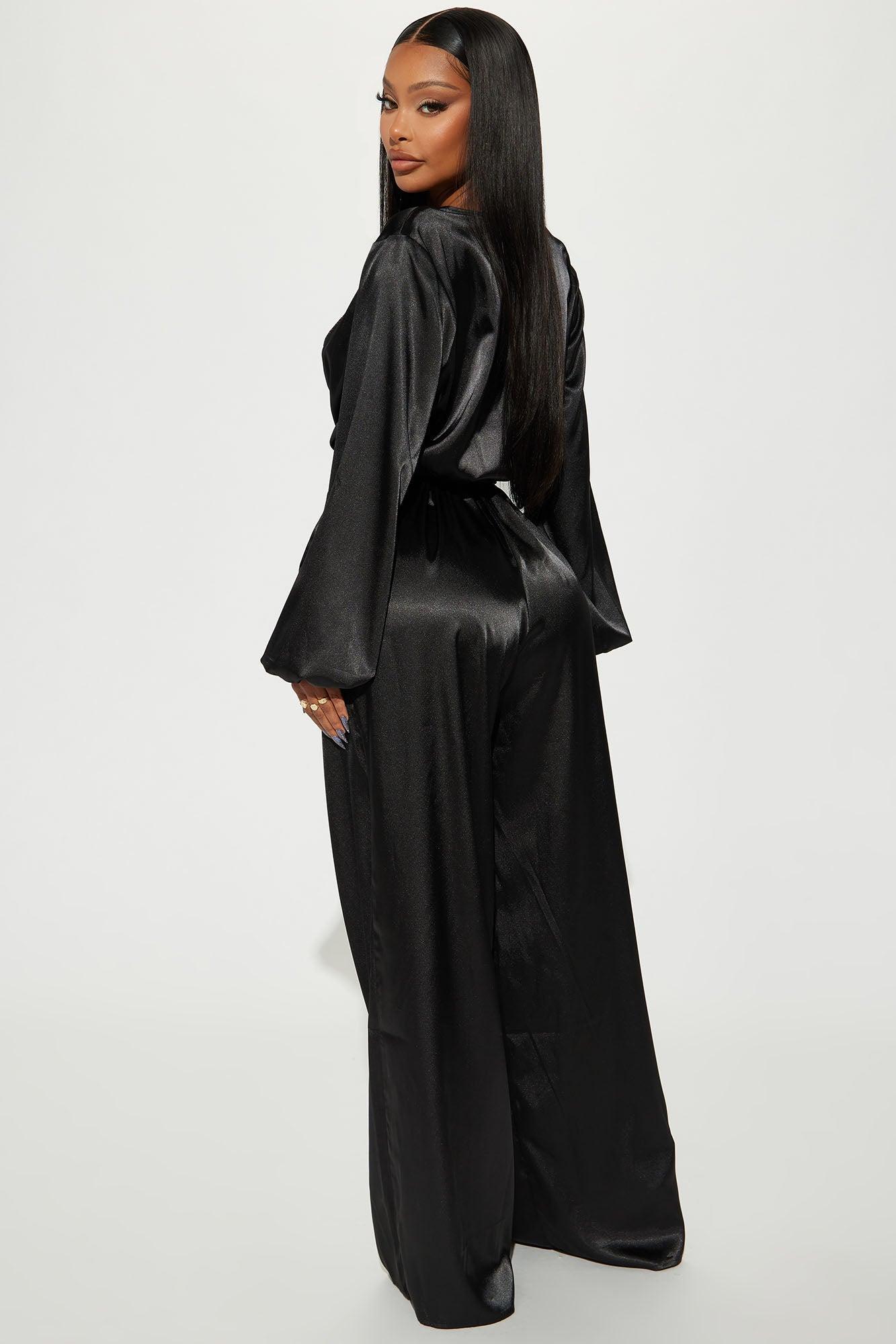 Unloving You Satin Jumpsuit - Black Product Image