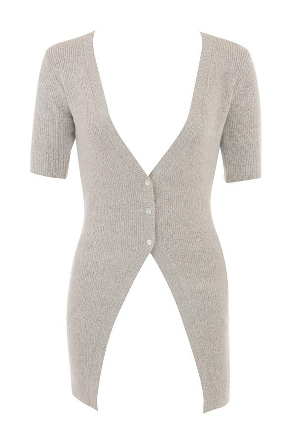 Opal Oatmeal Ribbed Knit Cardigan Product Image