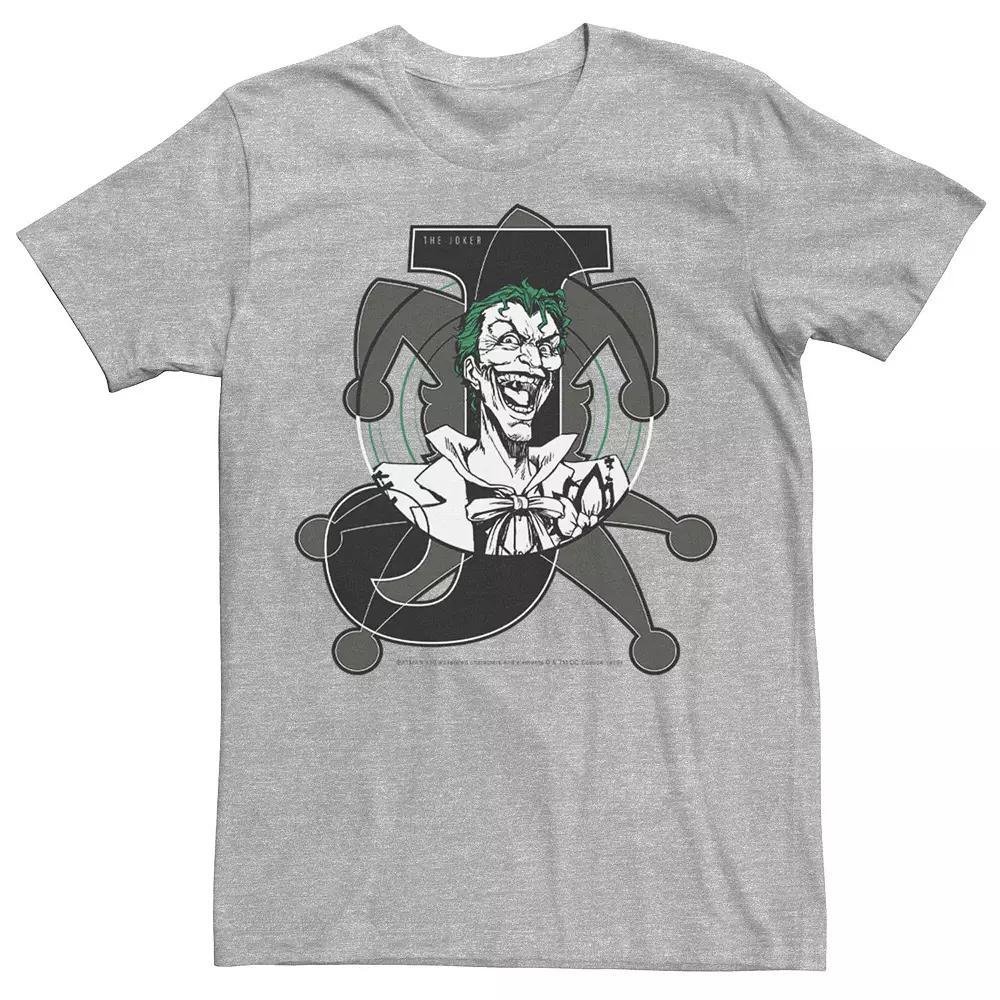 Men's DC Comics Joker Card Laughing Poster Tee, Size: XL, Athletic Grey Product Image