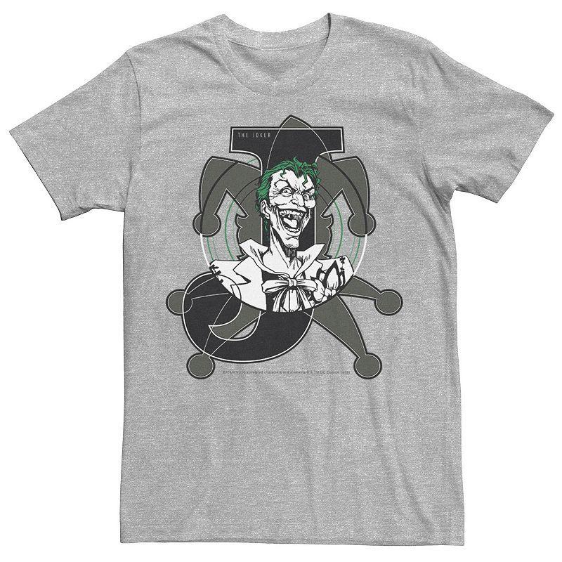 Men's DC Comics Joker Card Laughing Poster Tee, Size: XL, Athletic Grey Product Image