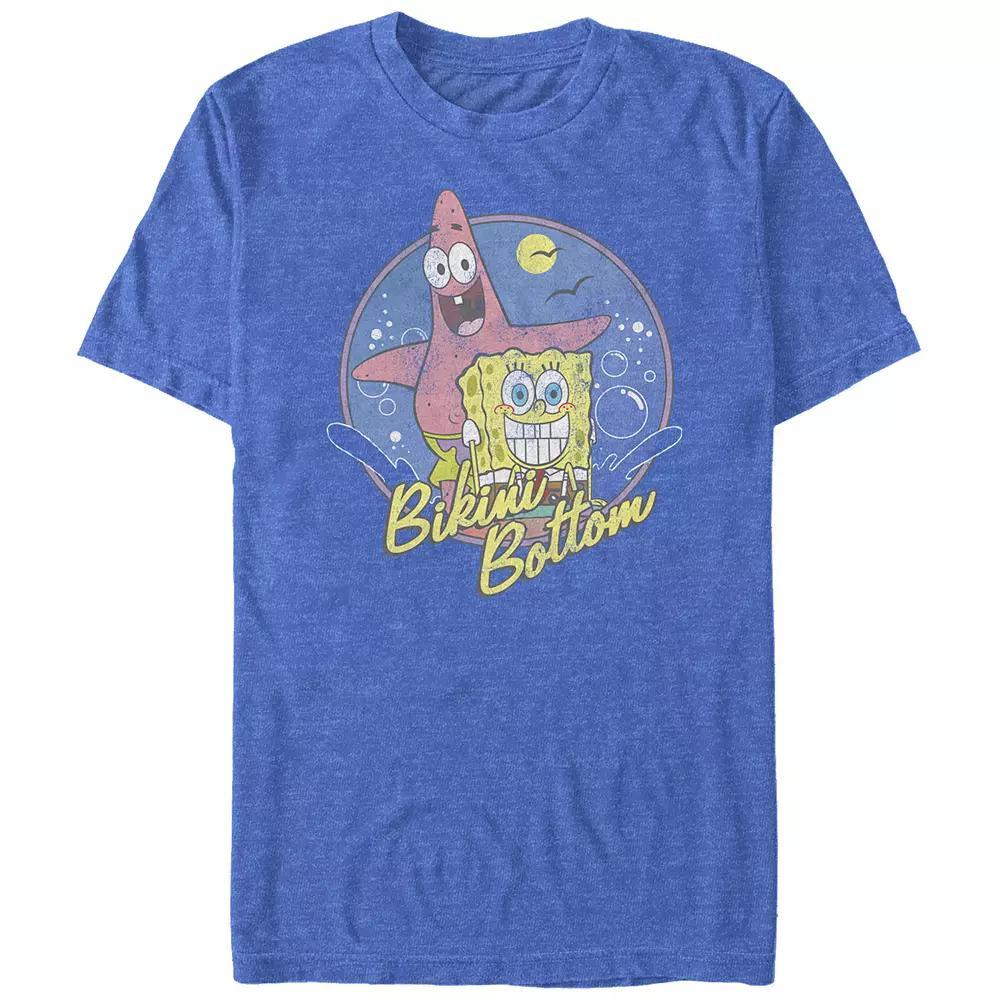 Big & Tall SpongeBob SquarePants Bikini Bottom Surfers Graphic Tee, Men's, Size: 4XL, Royal Grey Product Image