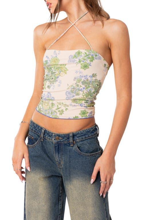 Womens Garden Party Printed Mesh Top Product Image