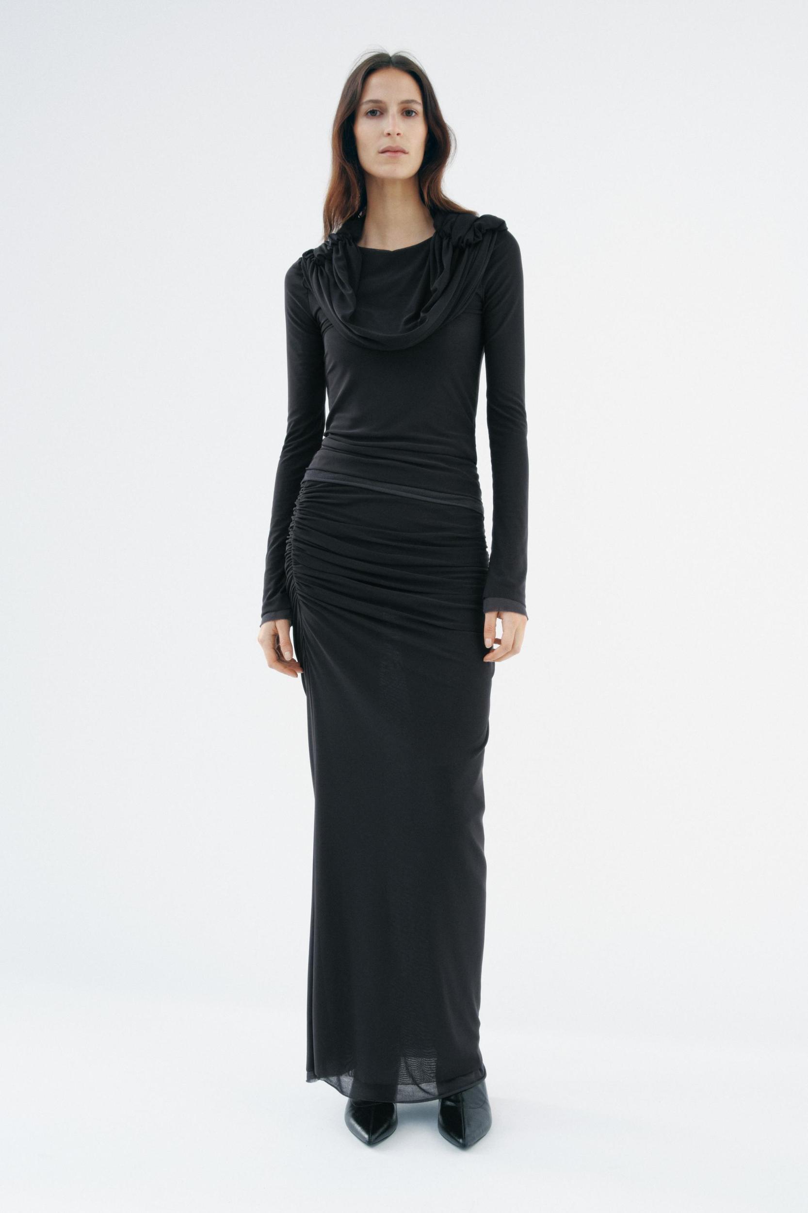 TULLE DRAPED COLLAR TOP Product Image