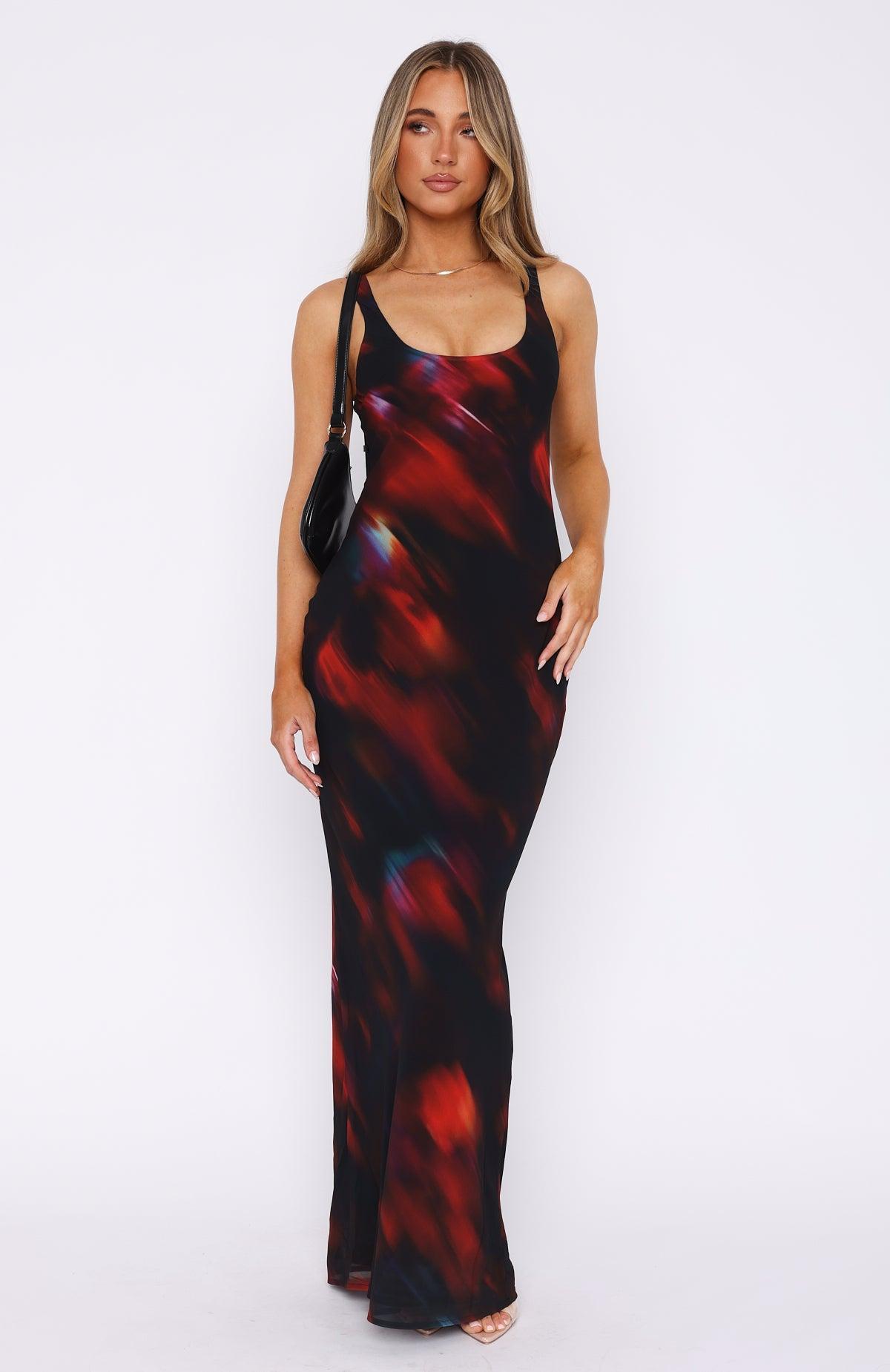 No One's Watching Maxi Dress Crimson Blur Product Image