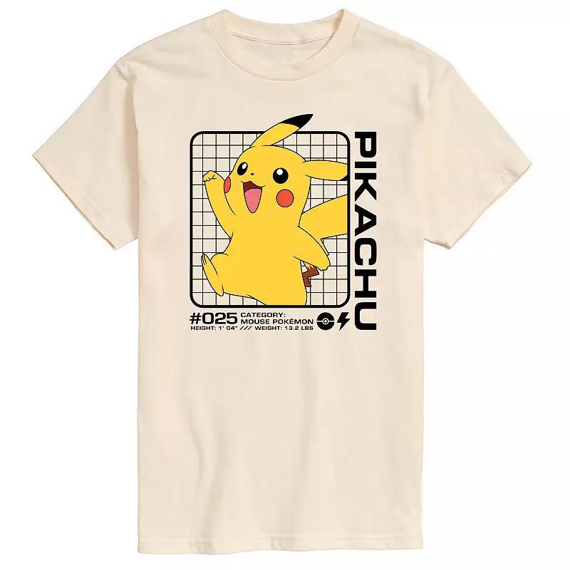 Mens Pokemon Pikachu Stats Graphic Tee Product Image