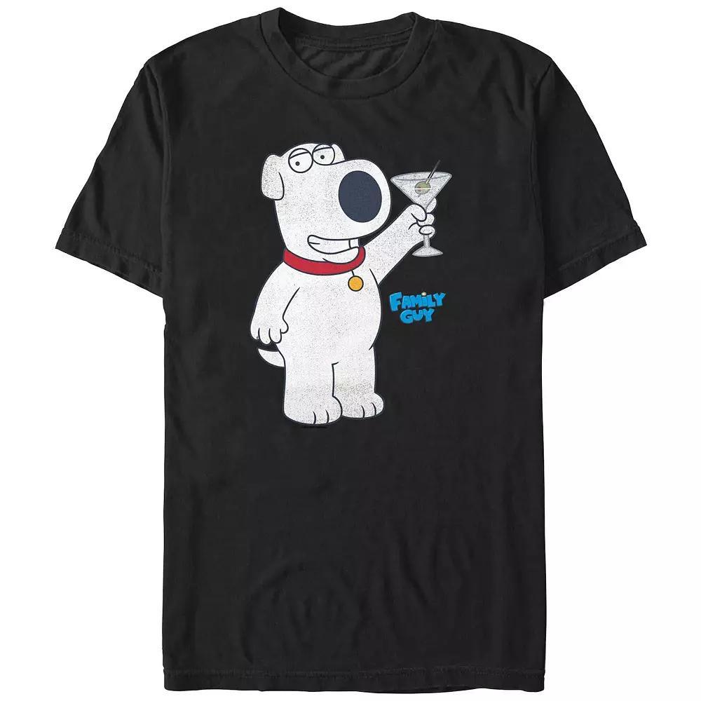 Big & Tall Family Guy Brian Having A Martini Graphic Tee, Men's, Size: Large Tall, Black Product Image
