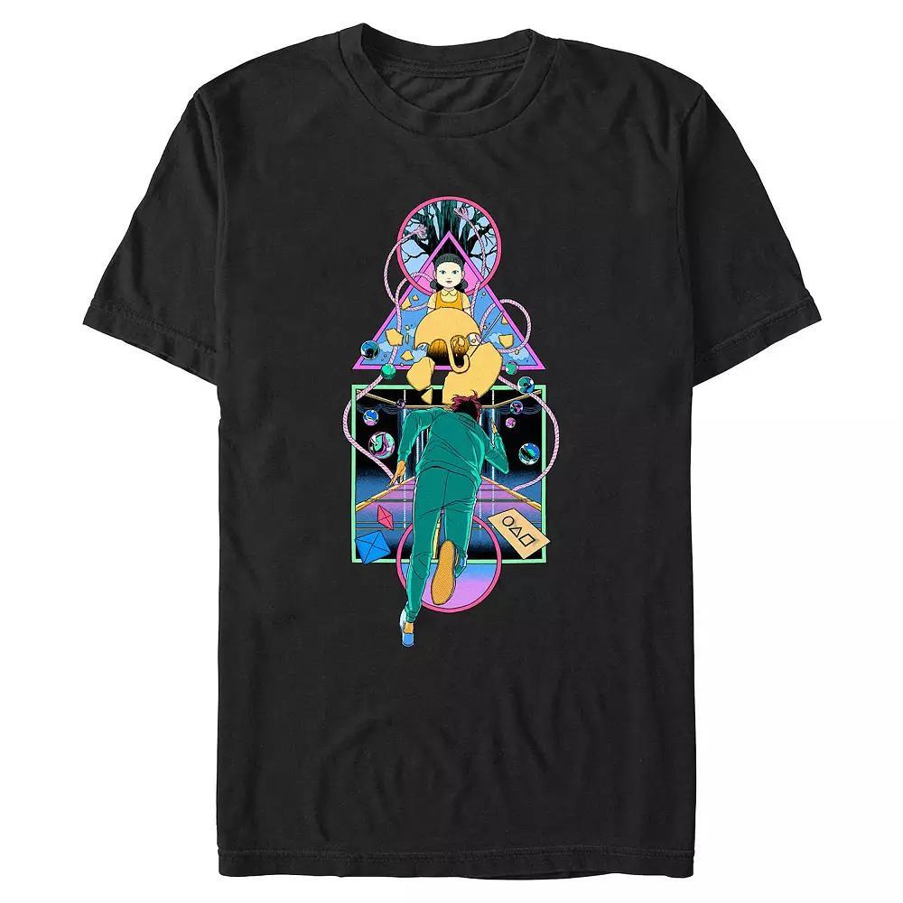 Men's Squid Game Running Through Obstacles Graphic Tee, Size: Large, Black Product Image