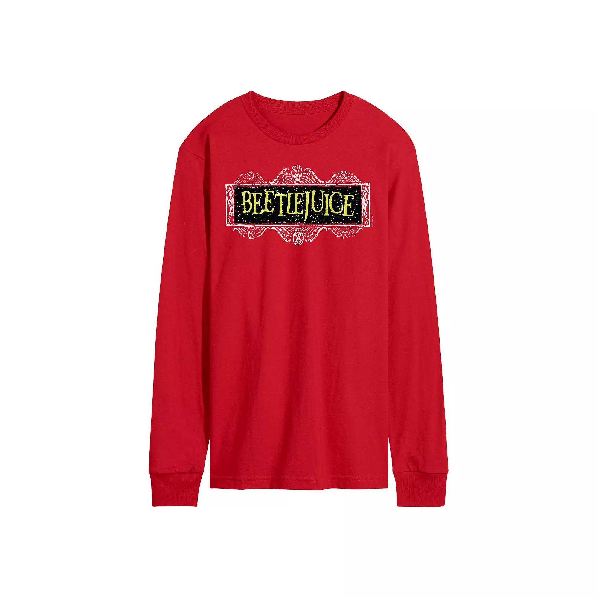 Men's Beetlejuice Logo Long Sleeve Tee, Size: XXL, Blue Product Image