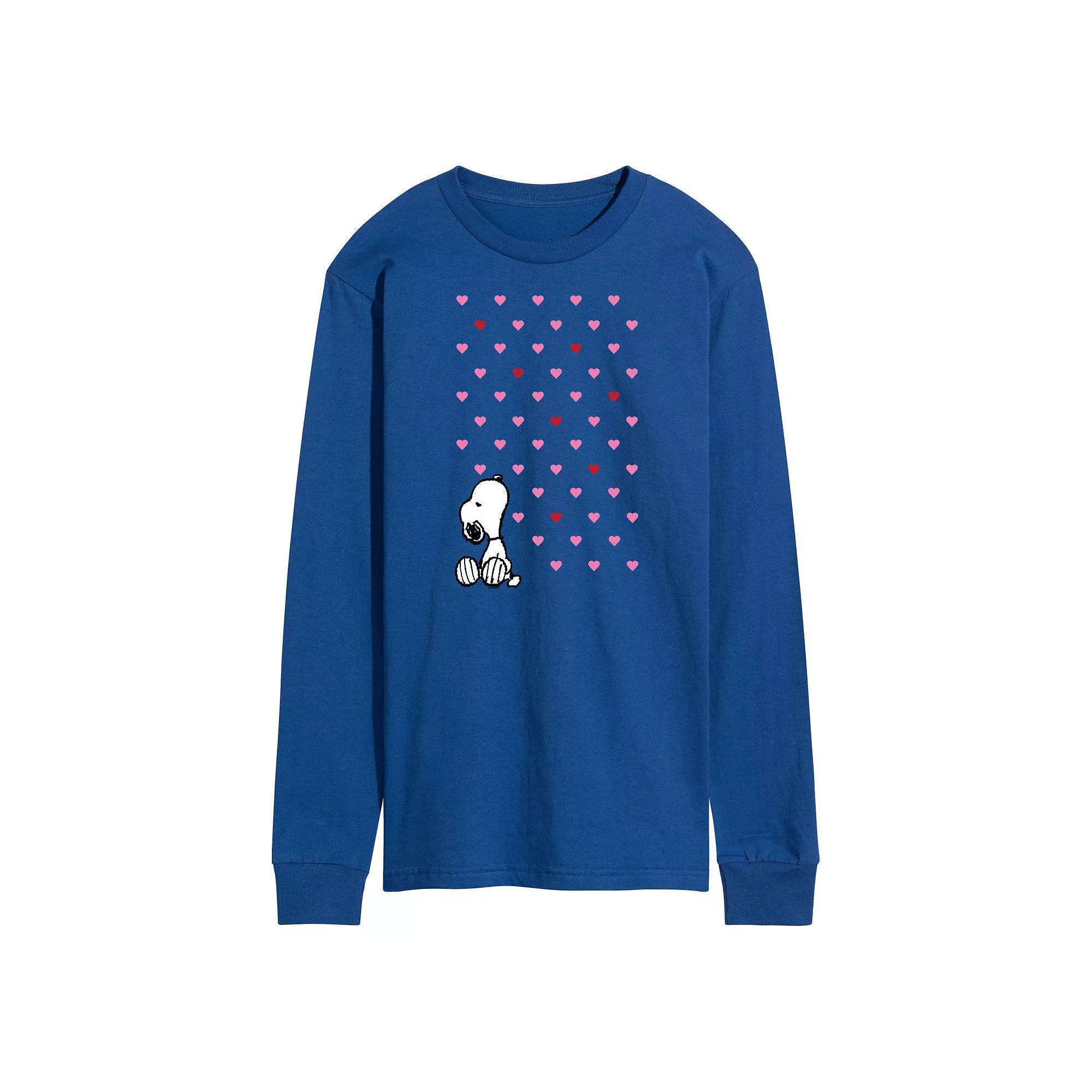 Mens Peanuts Snoopy Heart Long Sleeve Graphic Tee Product Image