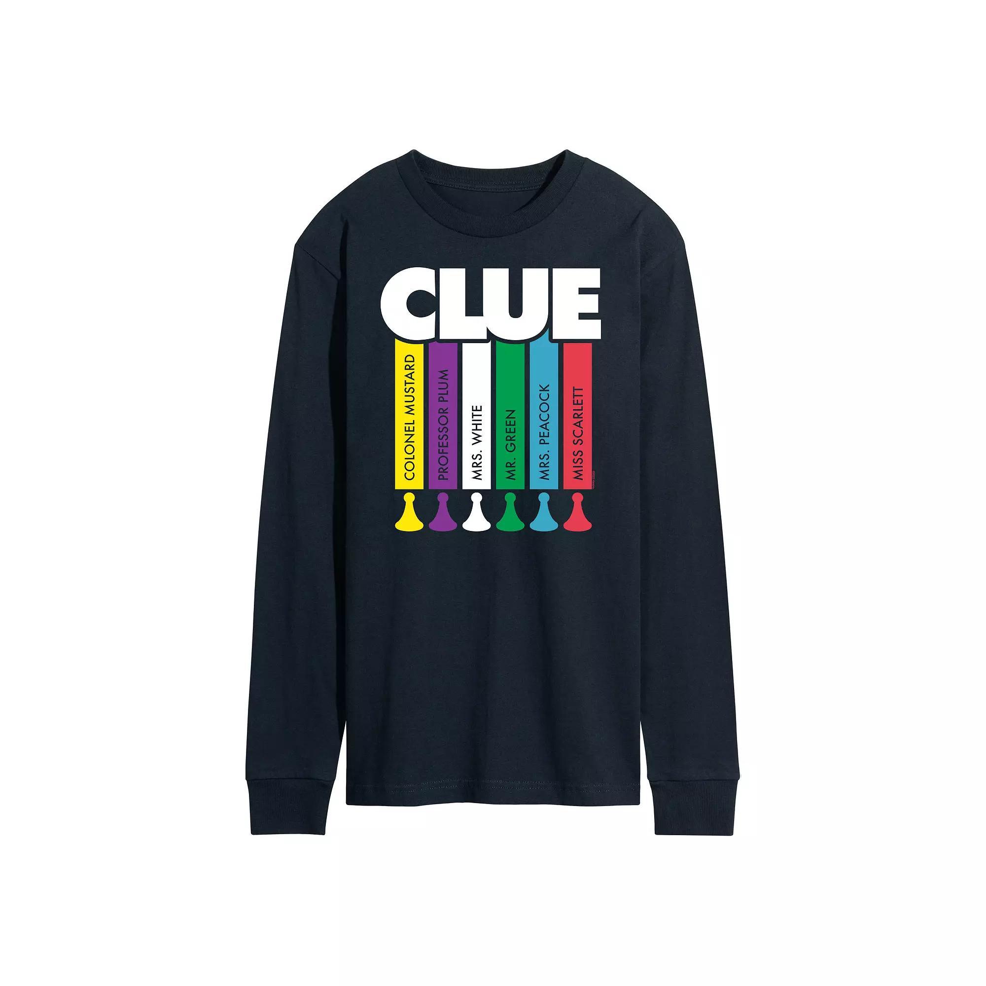 Mens Clue Logo Characters Long Sleeve Graphic Tee by Hasbro Product Image