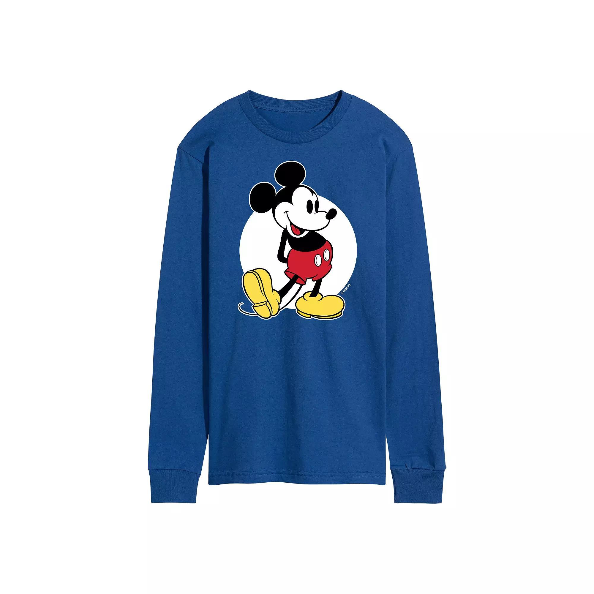 Disney's Mickey Mouse Men's Classic Long Sleeve Graphic Tee, Size: Large, Black Product Image