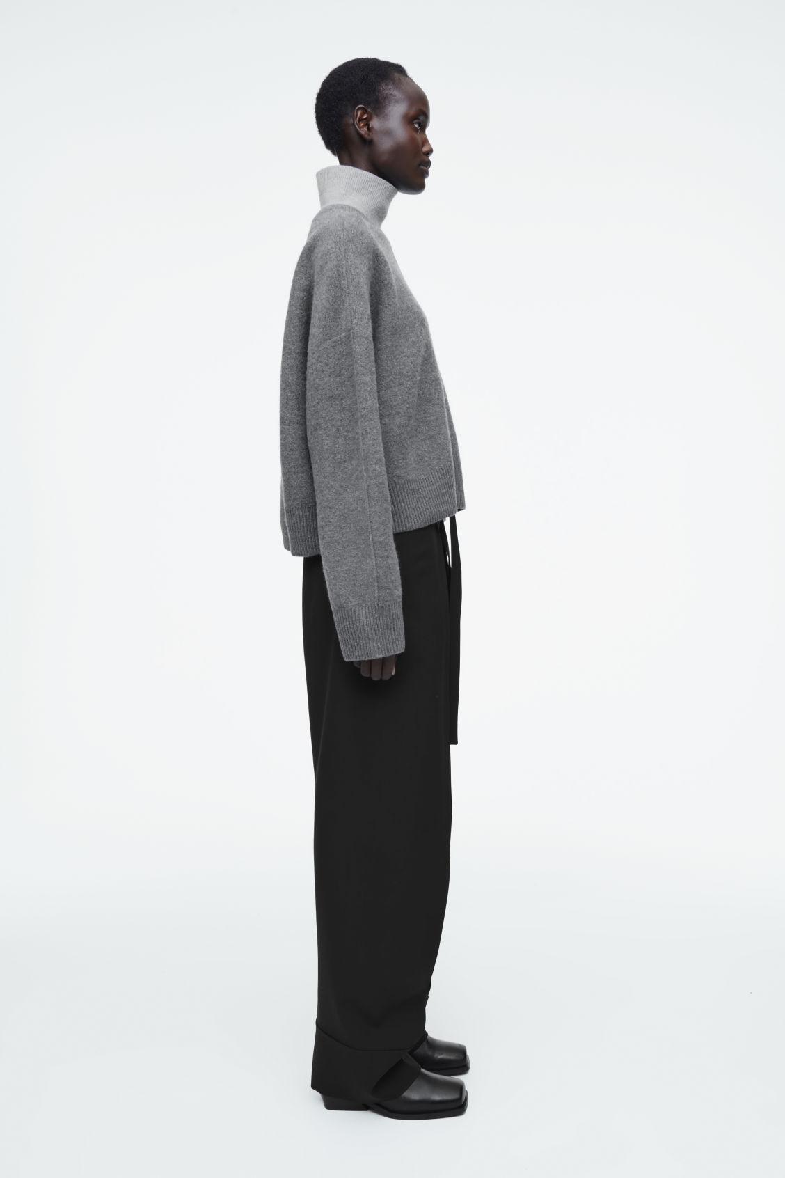 COLOR-BLOCK LAYERED WOOL SWEATER Product Image