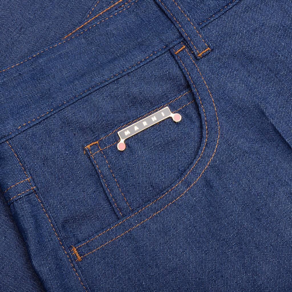 Denim Shorts with Trunakaroo Plaque - Blue Male Product Image