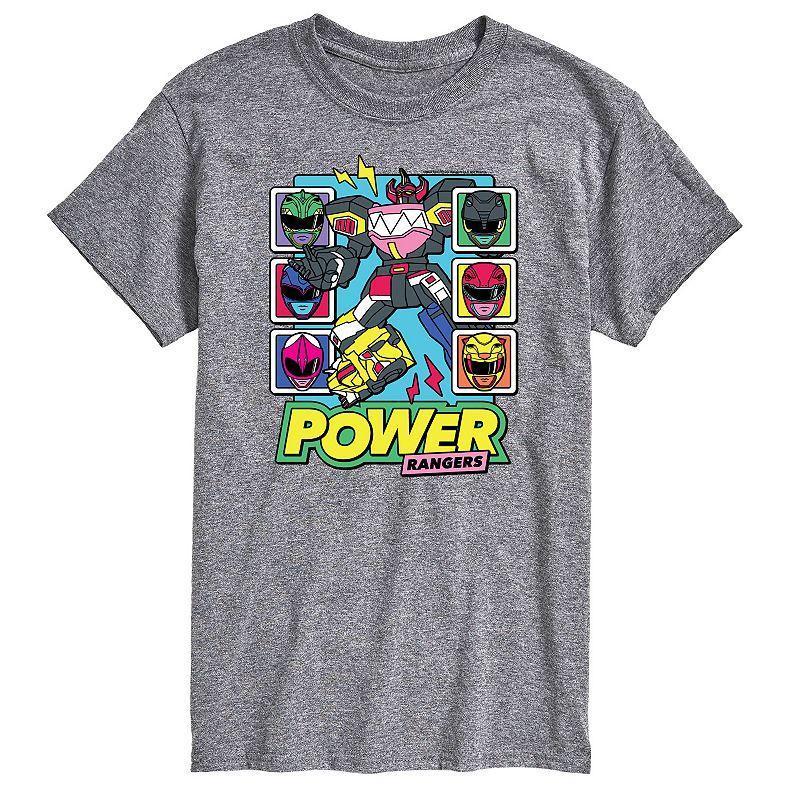 Big & Tall Power Rangers Zord Heads Graphic Tee, Mens Blue Product Image