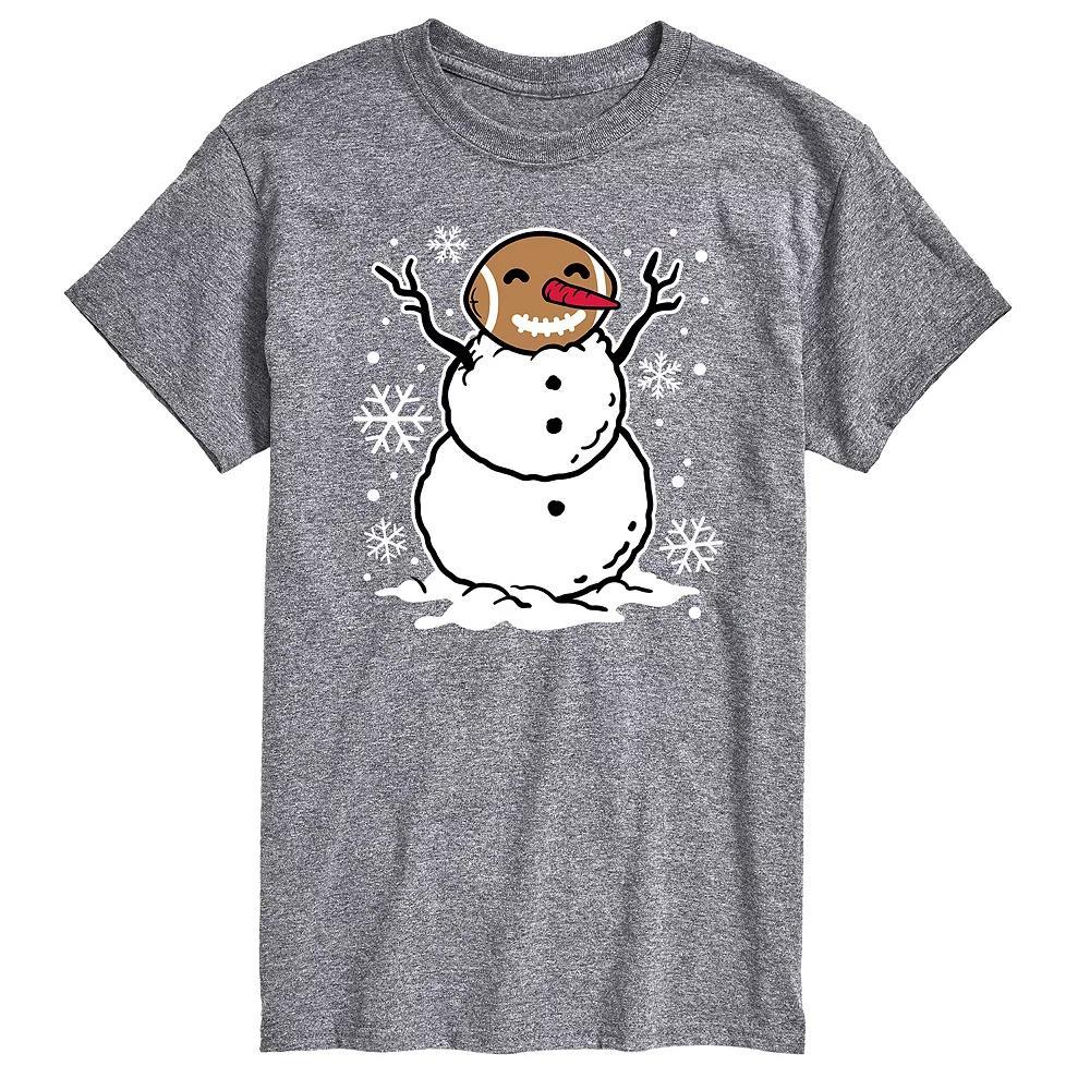 Big & Tall Football Snowman Tee, Men's, Size: 3XL Tall, Gray Product Image