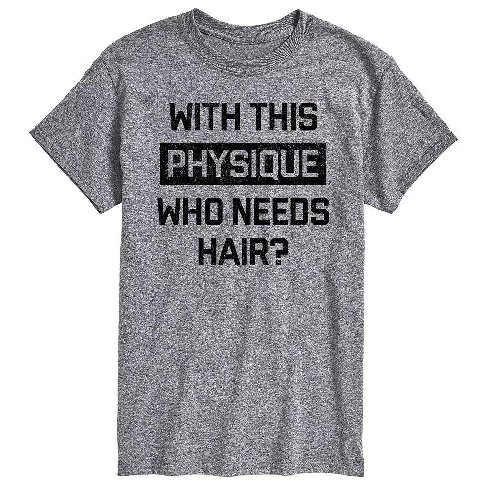 Big & Tall Who Needs Hair Graphic Tee, Mens Grey Gray Product Image
