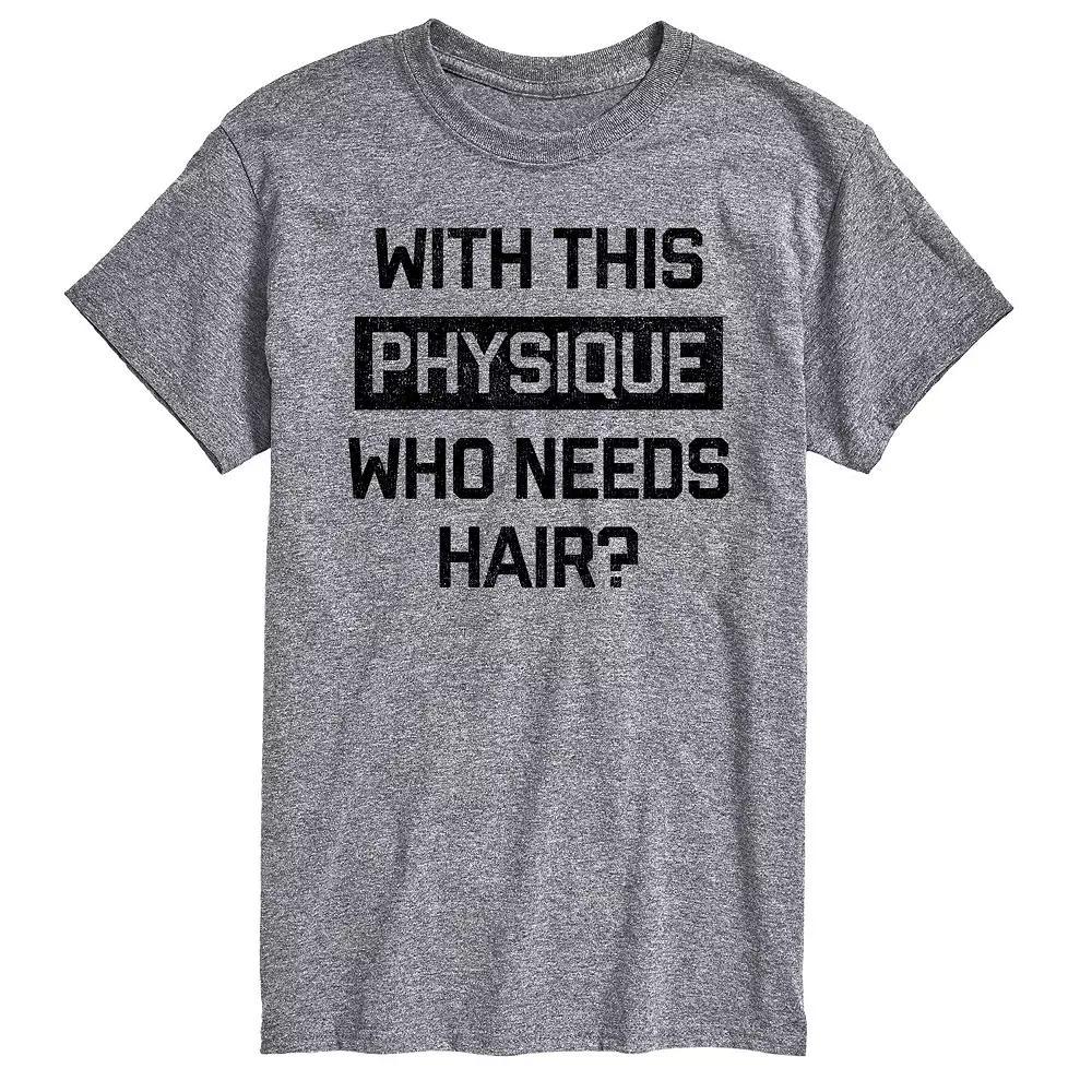 Big & Tall Who Needs Hair Graphic Tee, Mens Grey Gray Product Image