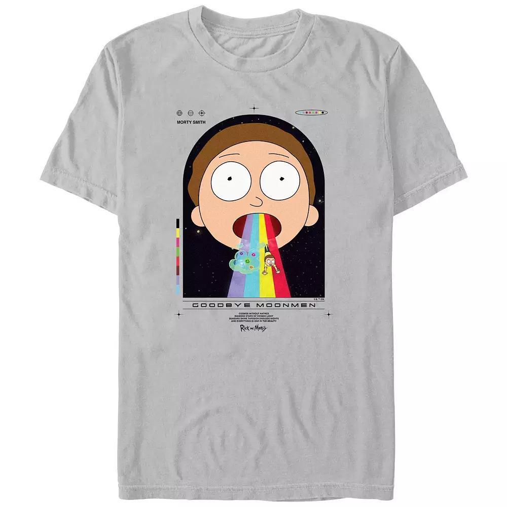 Men's Rick And Morty Rainbow Slide Graphic Tee, Size: Medium, Silver Product Image