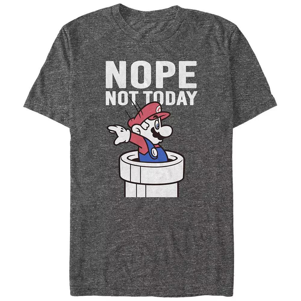 Men's Nintendo Super Mario Warp Pipe Nope Not Today Action Portrait Graphic Tee, Size: 3XL, Red Product Image