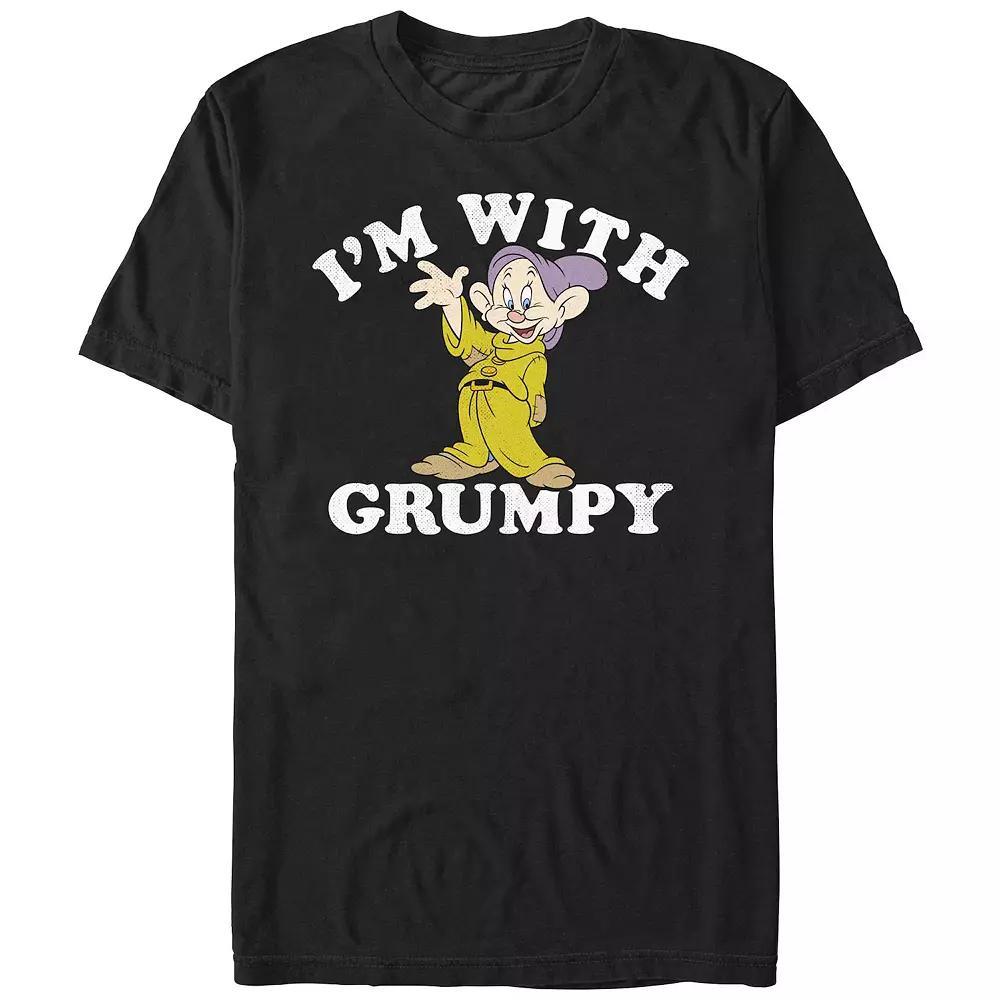 Men's Snow White And The Seven Dwarfs I'm With Grumpy Graphic Tee, Size: Large, Black Product Image