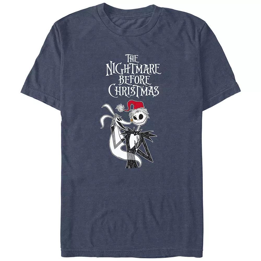 Disney's The Nightmare Before Christmas Jack And Zero Poster Big & Tall Graphic Tee, Men's, Size: 4XL Tall, Navy Grey Product Image