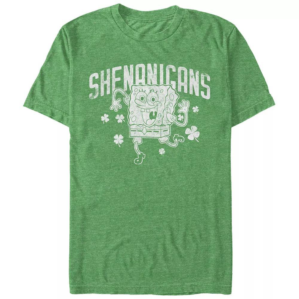 Men's SpongeBob SquarePants Happy Shenanigans Graphic Tee, Size: Medium, Kelly Grey Product Image
