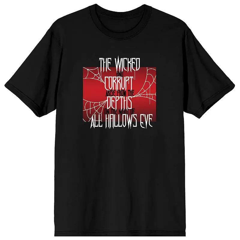 Men's Halloween Spiderwebs Wicked & Corrupt Graphic Tee, Size: Small, Black Product Image