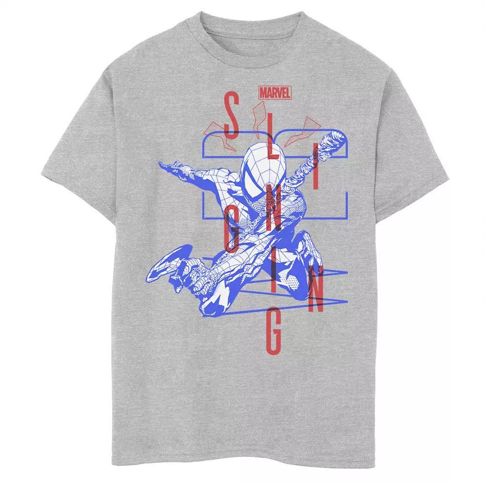 Boys 8-20 Marvel Spider-Man Bold Slinging Web Poster Graphic Tee, Boy's, Size: XL, Athletic Grey Product Image