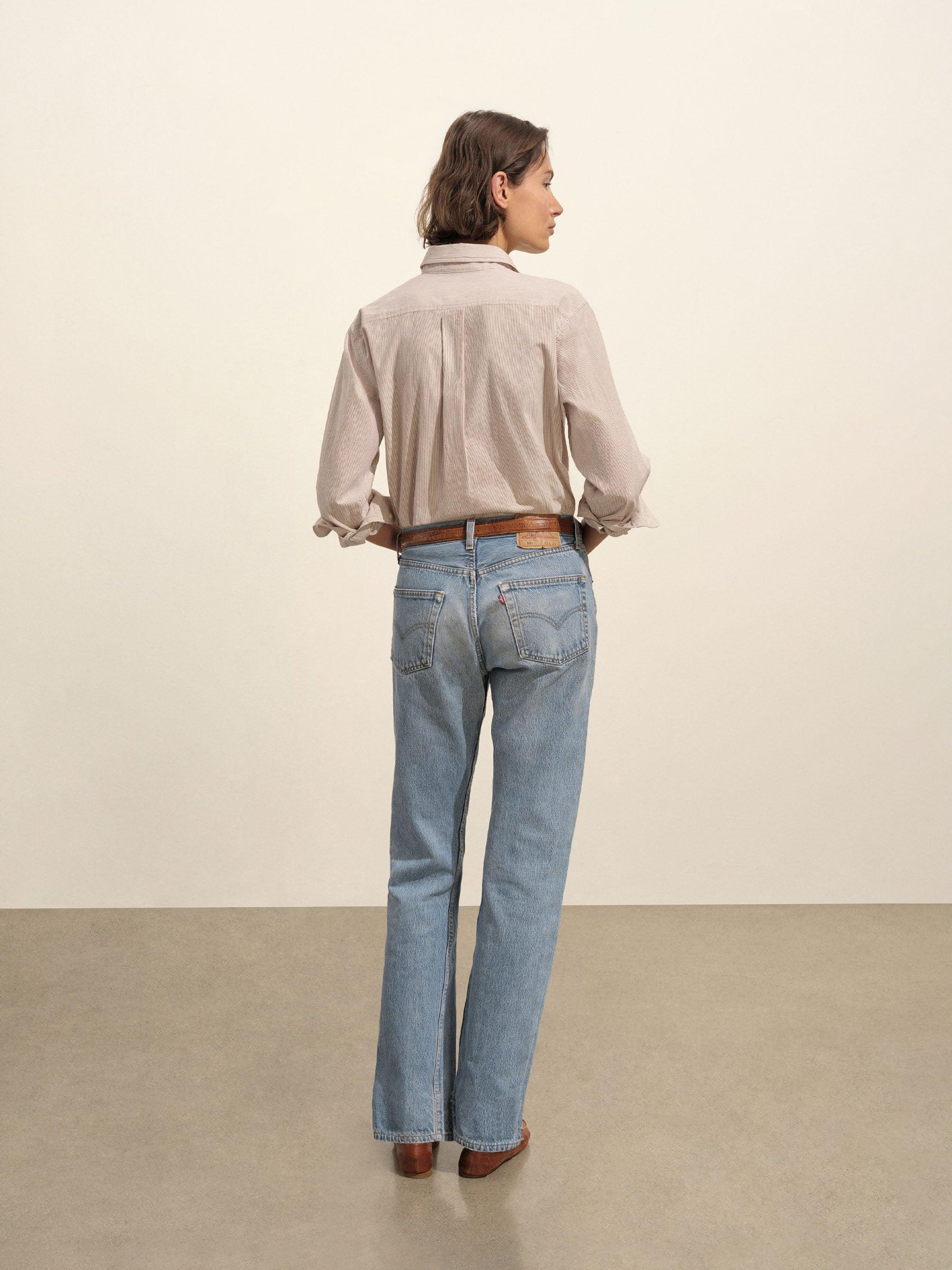 Cocoa Brown/Typewriter Stripe Mainstay Cotton Shirt Product Image